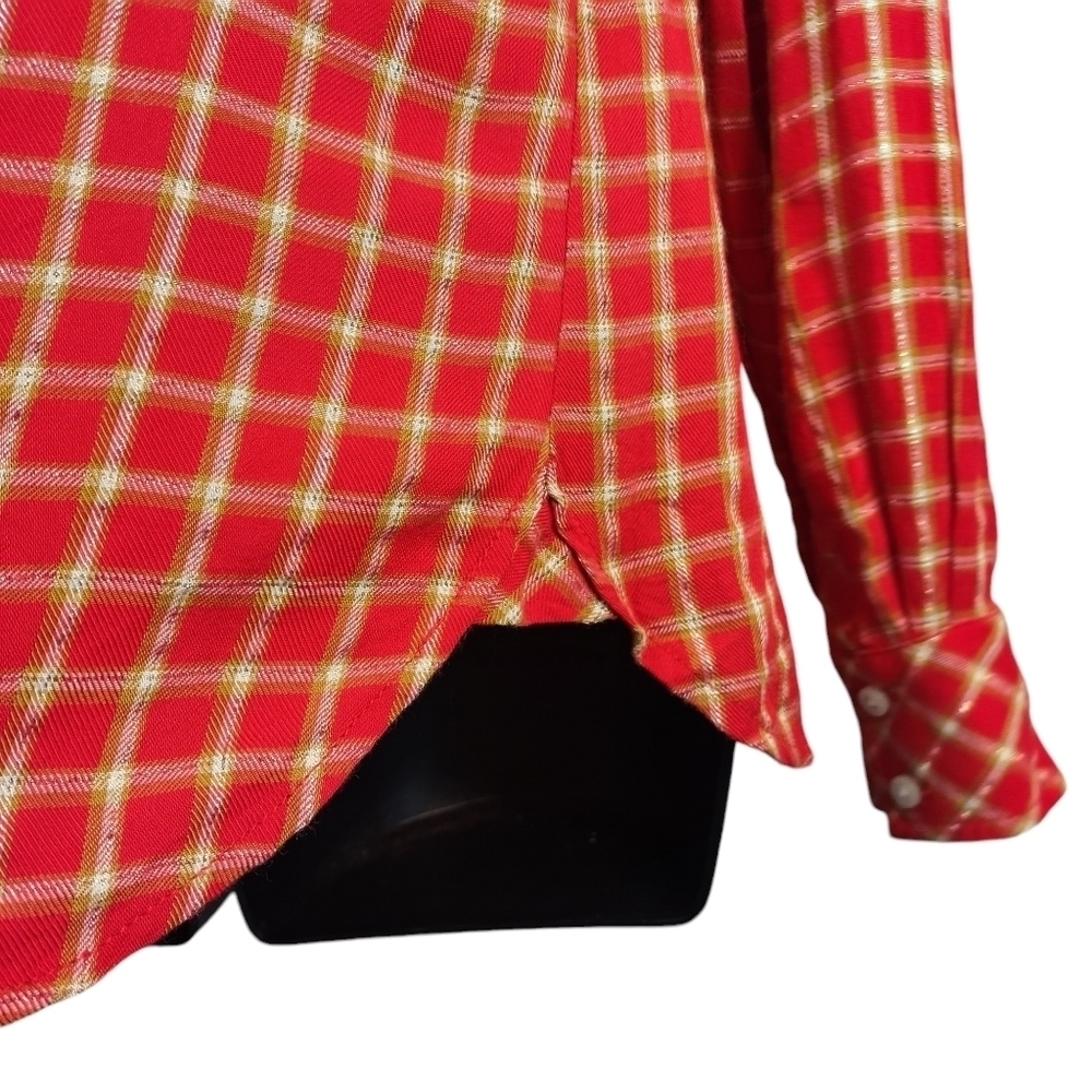 Tommy Hilfiger Shirt Women's Red Plaid Button Down Shirt Size M - Picture 4 of 8